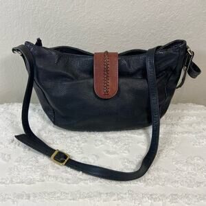 VTG GIANI BERNINI Pebbled Leather Hobo Classic Boho Goth Punk Edgy Eclectic